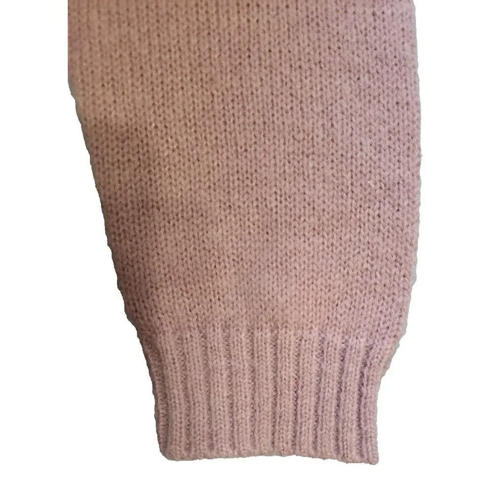 Soft Surroundings L Dusty Mauve Long Sleeve Alpaca Blend V-Neck Pullover Sweater